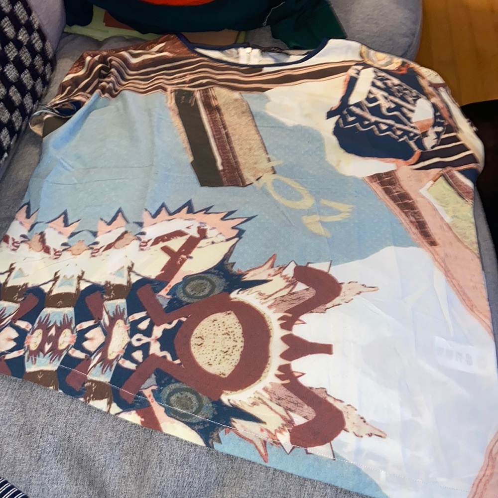 Comic/urban print blouse